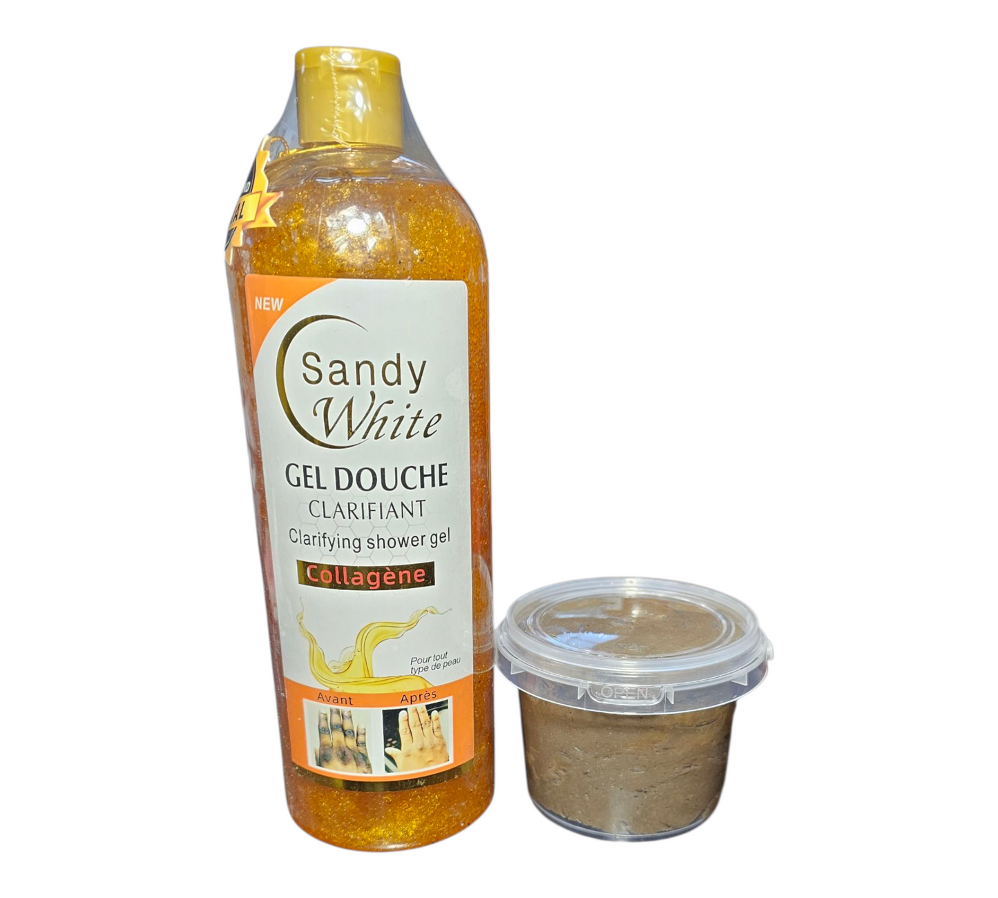 Radiant Skin Combo: Clarifying Shower Gel with Collagen & African Black Soap with Roasted Coffee Bean Oil