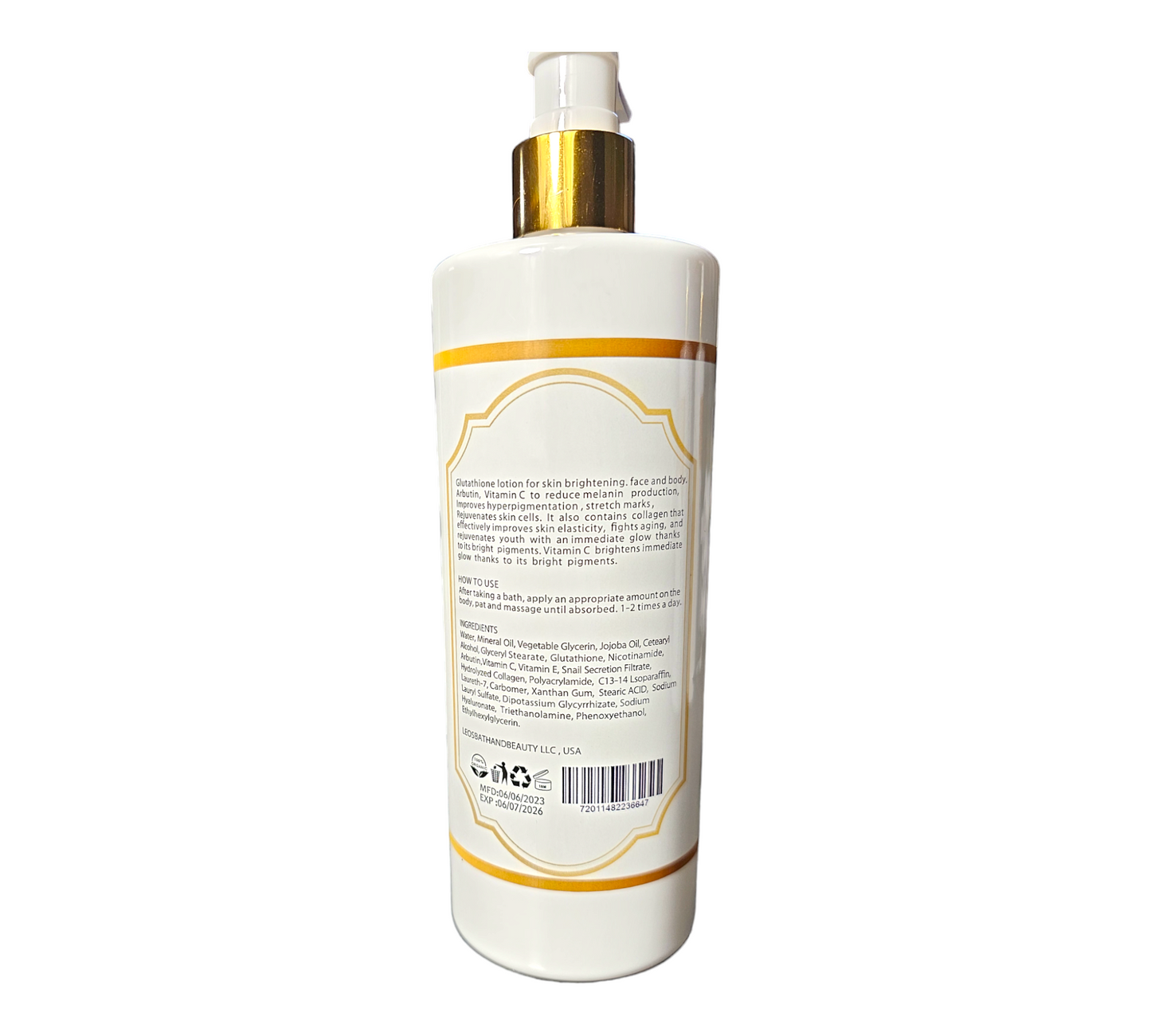 Glutathione face & body Brightening lotion. Lait pour le corps et le visage.