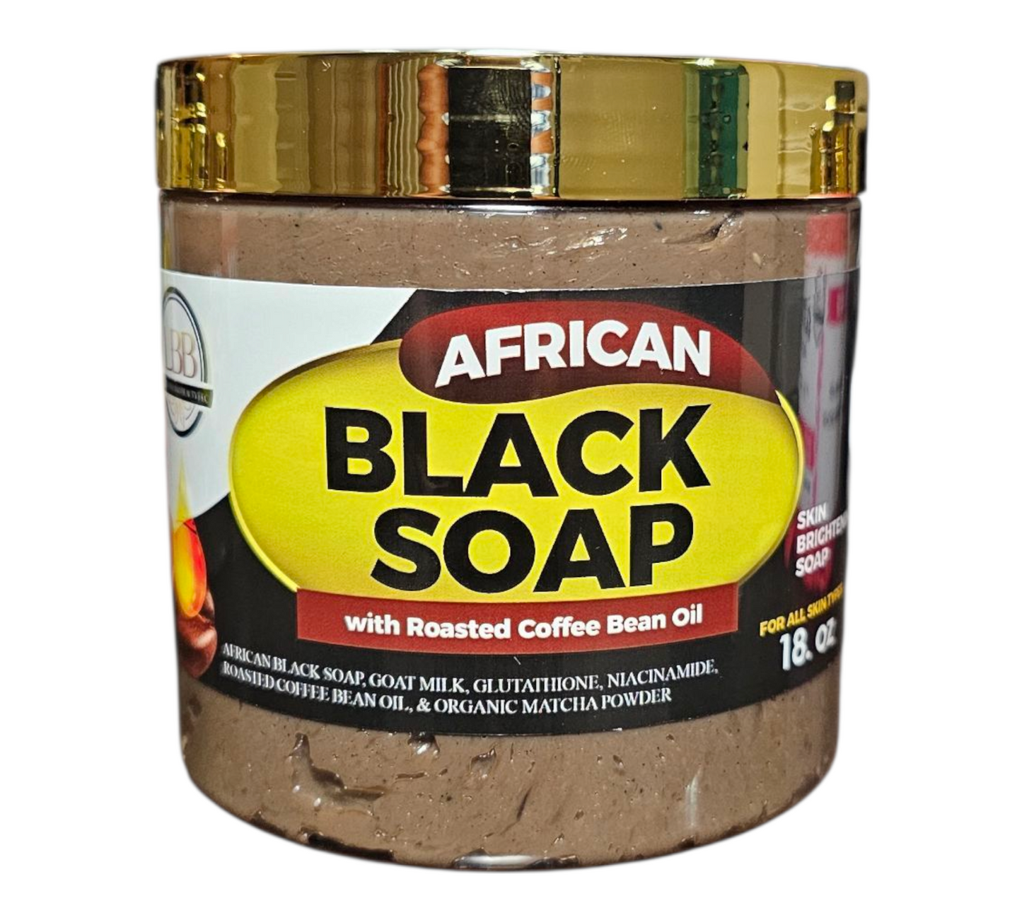 African Black Soap With Roasted Coffee Bean oil/ Sanoir Noir fait a la base d'huile de cafe