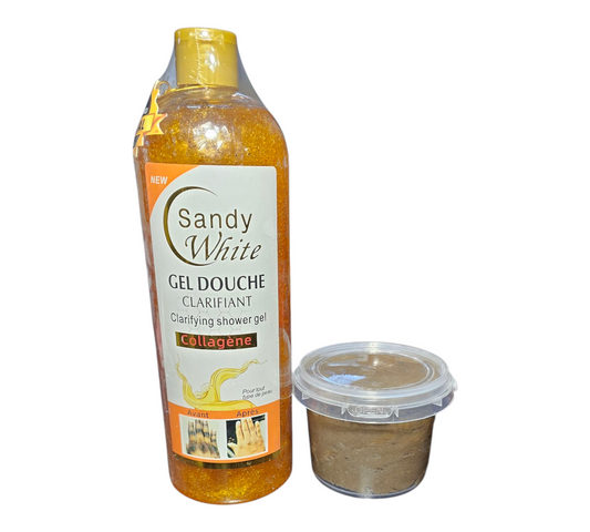 Radiant Skin Combo: Clarifying Shower Gel with Collagen & African Black Soap with Roasted Coffee Bean Oil